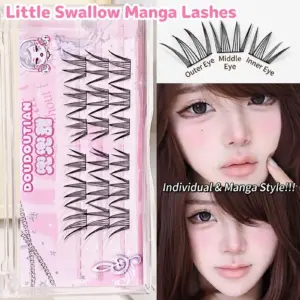 Cartoon Style False Eyelashes Lightweight Comfortable C Curl Black 7-12mm Eyelash Extension for Cosplay and Daily Use